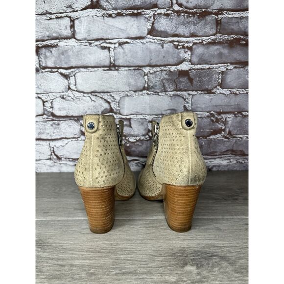 Rag & Bone Margot Tan Beige Suede Dual Zip Perforated Boots Booties Women 36.5EU - Picture 5 of 16